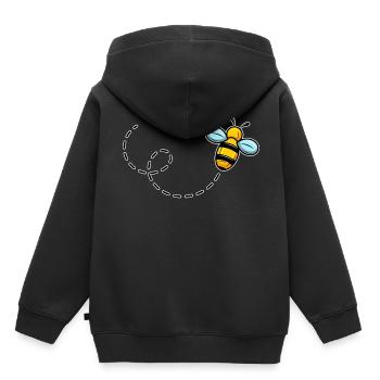 Abeille Abeille abeille - Sweat Premium à capuche enfant bio - noir - Dos - AI Model Kid Male (0cm)