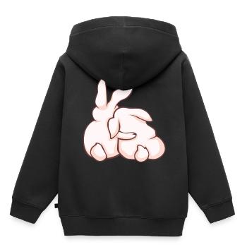 Lapin Lapin Animaux mignons - Sweat Premium à capuche enfant bio - noir - Dos - AI Model Kid Male (0cm)