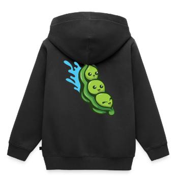Grüne Bohnen Samen Vegan - Kinder Premium Organic Hoodie - Schwarz - Hinten - AI Model Kid Male (0cm)