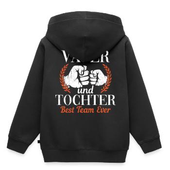 VATER und TOCHTER Best Team ever | Vatertag - Kinder Premium Organic Hoodie - Schwarz - Hinten - AI Model Kid Male (0cm)