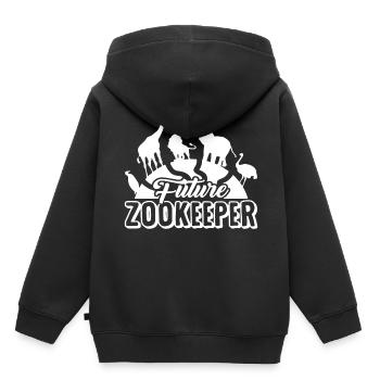 Tierpfleger Zoo Tierpflegerin Zoologie - Kinder Premium Organic Hoodie - Schwarz - Hinten - AI Model Kid Male (0cm)