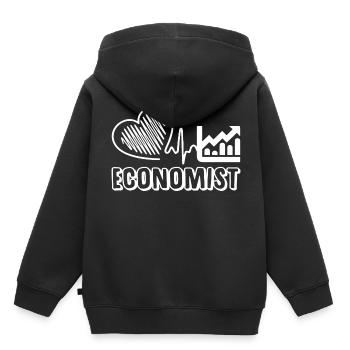 Ökonom Volkswirt Wirtschaftswissenschaftler - Kinder Premium Organic Hoodie - Schwarz - Hinten - AI Model Kid Male (0cm)