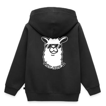 Llama Alpaca Lustige Bilder Tiere Tierliebhaber - Kinder Premium Organic Hoodie - Schwarz - Hinten - AI Model Kid Male (0cm)