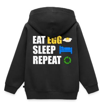 œuf - Sweat Premium à capuche enfant bio - noir - Dos - AI Model Kid Male (0cm)