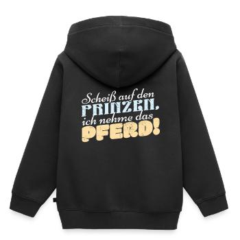 Lustige Reitersprüche Für Reiter Und Pferde Fans - Kinder Premium Organic Hoodie - Schwarz - Hinten - AI Model Kid Male (0cm)
