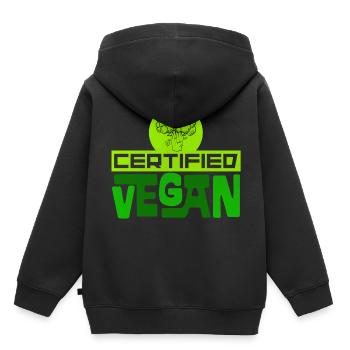 Veganer Vegan Veganerin - Kinder Premium Organic Hoodie - Schwarz - Hinten - AI Model Kid Male (0cm)