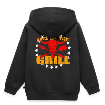 Grillkönig Grillmeister Grillbesteck Grillzange - Kinder Premium Organic Hoodie - Schwarz - Hinten - AI Model Kid Male (0cm)
