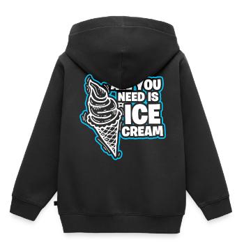 Crème glacée crème glacée - Sweat Premium à capuche enfant bio - noir - Dos - AI Model Kid Male (0cm)