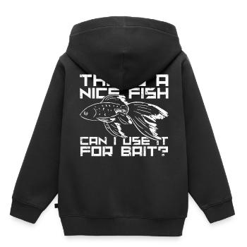 Angeln - Kinder Premium Organic Hoodie - Schwarz - Hinten - AI Model Kid Male (0cm)