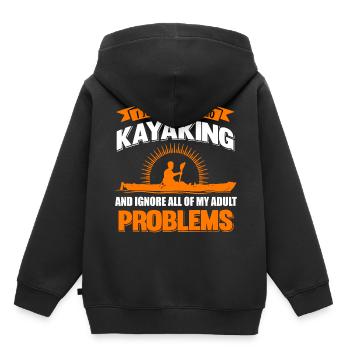 Kayak Kayak - Sweat Premium à capuche enfant bio - noir - Dos - AI Model Kid Male (0cm)