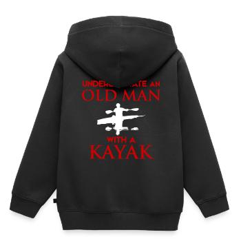 Kayak Paddeln Kayaking Kanu Boot Paddel - Kinder Premium Organic Hoodie - Schwarz - Hinten - AI Model Kid Male (0cm)