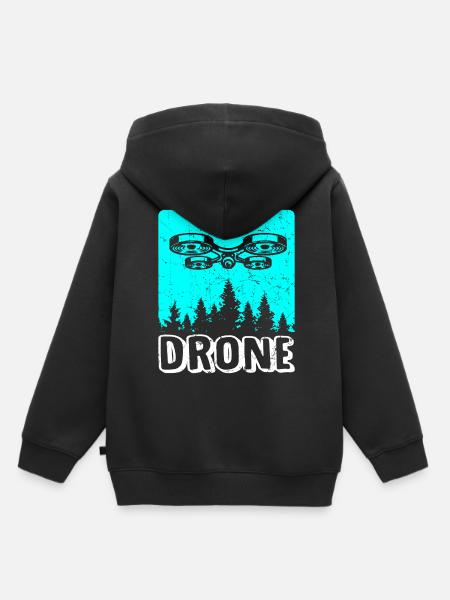 Drohne Drone Dronenpilot Quadrocopter - Kinder Premium Organic Hoodie - Schwarz