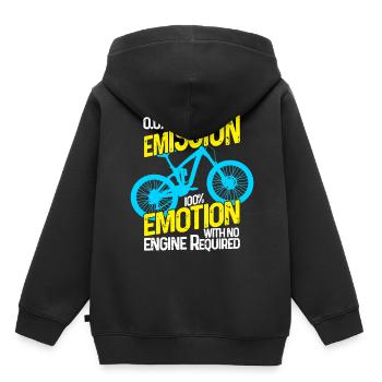 Vélo Vélo Vélo Vélo Vélo - Sweat Premium à capuche enfant bio - noir - Dos - AI Model Kid Male (0cm)
