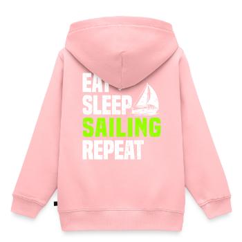 Segelschiff - Kinder Premium Organic Hoodie - Rosa - Hinten - AI Model Kid Female (0cm)