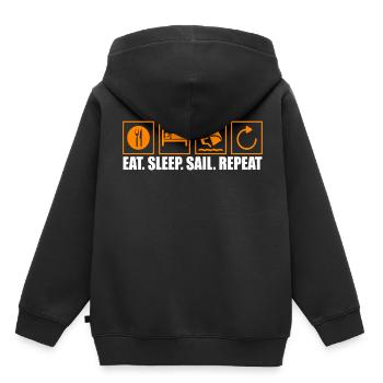 Segeln Segelsport Segelschiff Segelboot - Kinder Premium Organic Hoodie - Schwarz - Hinten - AI Model Kid Male (0cm)