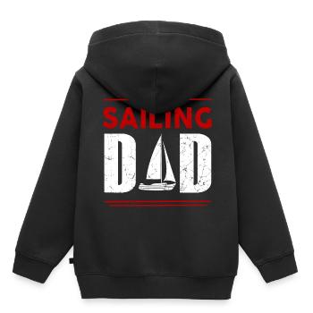 Segelschiff Segelbott Segeln Dad Segelsport - Kinder Premium Organic Hoodie - Schwarz - Hinten - AI Model Kid Male (0cm)