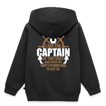 Captain Segelboot Segelschiff Segeln Segelsport - Kinder Premium Organic Hoodie - Schwarz - Hinten - AI Model Kid Male (0cm)