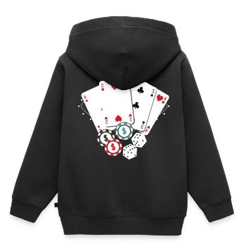 Poker Card - Poker Card Game Cards Full house - Kids Premium Organic Hoodie - black - Back - AI Model Kid Male (0cm)