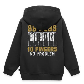 Piano piano piano école de musique instrument de musique - Sweat Premium à capuche enfant bio - noir - Dos - AI Model Kid Male (0cm)