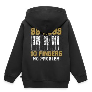 Piano piano - Sweat Premium à capuche enfant bio - noir - Dos - AI Model Kid Male (0cm)