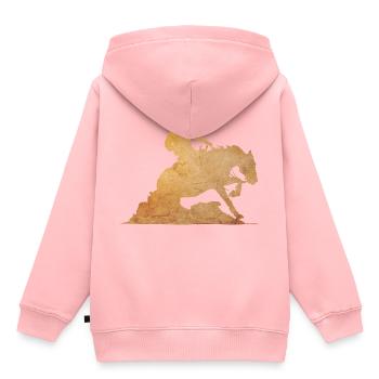 Arrêt de glisse Western Riding Gift - Sweat Premium à capuche enfant bio - rose - Dos - AI Model Kid Female (0cm)