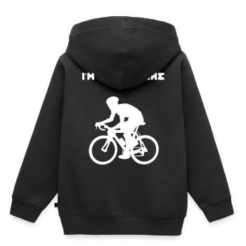 Ich bin der Motor Fahrrad - Kinder Premium Organic Hoodie - Schwarz - Hinten - AI Model Kid Male (0cm)