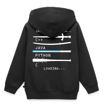 programmation - Sweat Premium à capuche enfant bio - noir - Dos - AI Model Kid Male (0cm)
