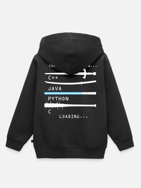 programmation - Sweat Premium à capuche enfant bio - noir