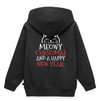 Weihnachten Katze Kätzchen Miezekatze Geschenk - Kinder Premium Organic Hoodie - Schwarz - Hinten - AI Model Kid Male (0cm)
