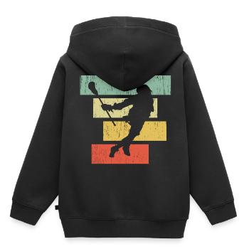 Lacrosse - Kinder Premium Organic Hoodie - Schwarz - Hinten - AI Model Kid Male (0cm)