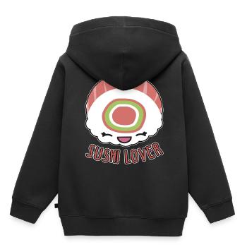 Sushis - Sweat Premium à capuche enfant bio - noir - Dos - AI Model Kid Male (0cm)