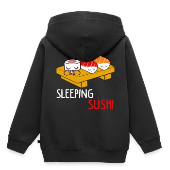 Sushis - Sweat Premium à capuche enfant bio - noir - Dos - AI Model Kid Male (0cm)