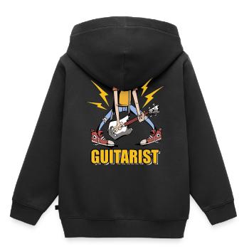 Gitarrist Gitarren Musiker RocknRoll Rock Musik - Kinder Premium Organic Hoodie - Schwarz - Hinten - AI Model Kid Male (0cm)