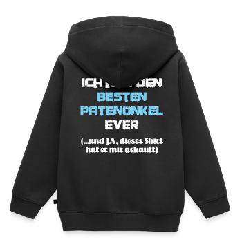 Patenonkel Patentante Patenkind Taufpate Taufpatin - Kinder Premium Organic Hoodie - Schwarz - Hinten - AI Model Kid Male (0cm)