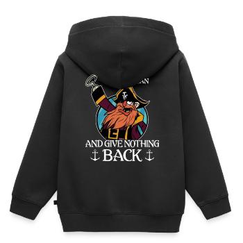 Pirate pirate pirate chef pirate - Sweat Premium à capuche enfant bio - noir - Dos - AI Model Kid Male (0cm)