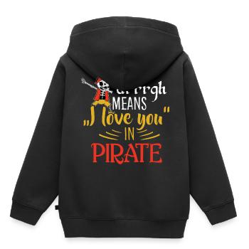 piraterie - Sweat Premium à capuche enfant bio - noir - Dos - AI Model Kid Male (0cm)