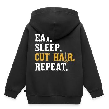 hair stylist - Kids Premium Organic Hoodie - black - Back - AI Model Kid Male (0cm)