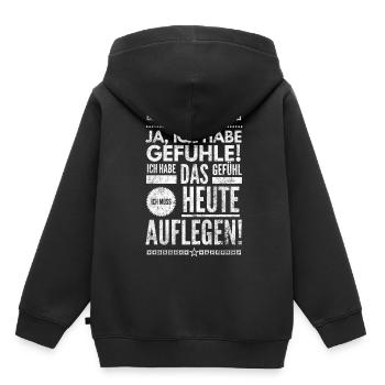 DJ Deejay Musik Techno Music Turntable Geschenk - Kinder Premium Organic Hoodie - Schwarz - Hinten - AI Model Kid Male (0cm)