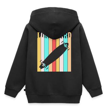 Longboard - Kinder Premium Organic Hoodie - Schwarz - Hinten - AI Model Kid Male (0cm)