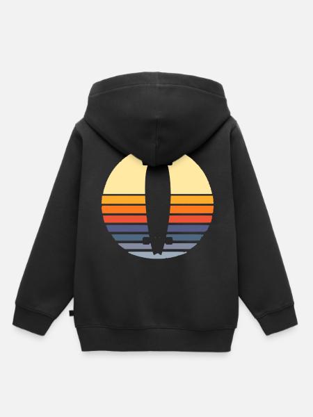 Longboard Longboarding Longboarder Skate - Sweat Premium à capuche enfant bio - noir