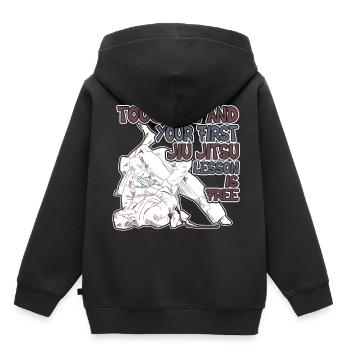 Jiu Jitsu Brésilien - Sweat Premium à capuche enfant bio - noir - Dos - AI Model Kid Male (0cm)