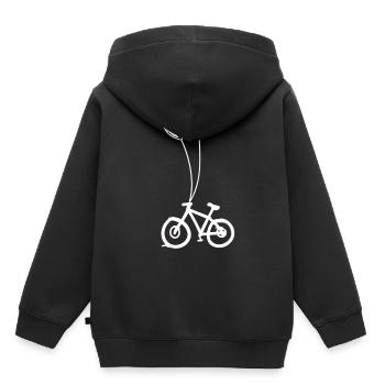 Fahrradfahren - Kinder Premium Organic Hoodie - Schwarz - Hinten - AI Model Kid Male (0cm)