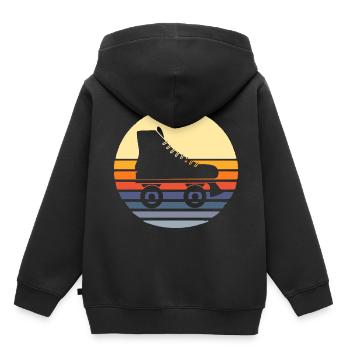 Retro Roller Inliner Girl Inline Skates Skate - Kinder Premium Organic Hoodie - Schwarz - Hinten - AI Model Kid Male (0cm)