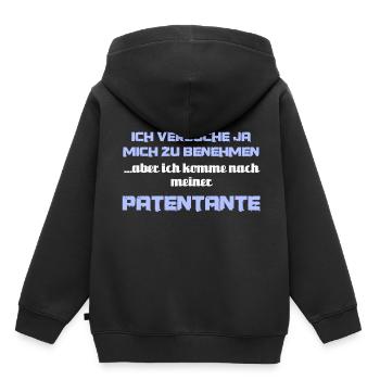 Patenonkel Patentante Patenkind Taufpate Taufpatin - Kinder Premium Organic Hoodie - Schwarz - Hinten - AI Model Kid Male (0cm)