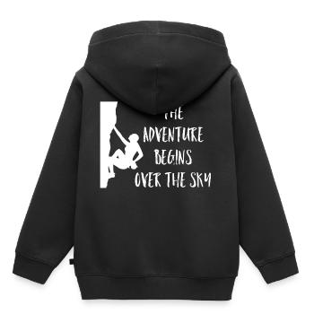 Klettern am Fels Berg Adventure Sky Sportklettern - Kinder Premium Organic Hoodie - Schwarz - Hinten - AI Model Kid Male (0cm)