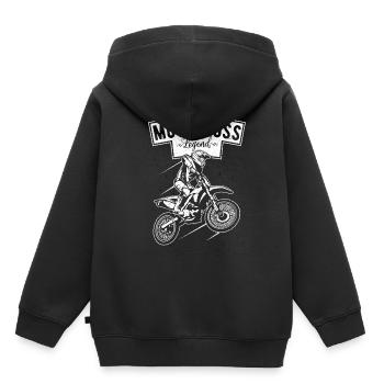 Motocross - Kinder Premium Organic Hoodie - Schwarz - Hinten - AI Model Kid Male (0cm)