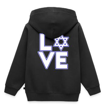 Jüdisches Chanukka mit David-Stern - Love - Kinder Premium Organic Hoodie - Schwarz - Hinten - AI Model Kid Male (0cm)