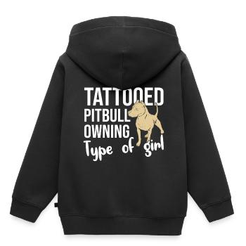 Pitbull Hundeliebe - Kinder Premium Organic Hoodie - Schwarz - Hinten - AI Model Kid Male (0cm)