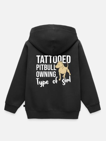 Pitbull Hundeliebe - Kinder Premium Organic Hoodie - Schwarz