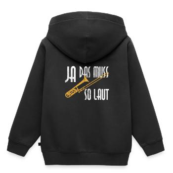 Posaune Blasmusik - Kinder Premium Organic Hoodie - Schwarz - Hinten - AI Model Kid Male (0cm)